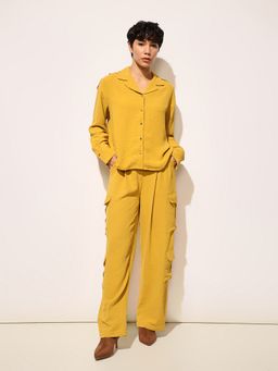 ONLY - Women Solid Regular Fit High Rise Mustard Co-Ord Set