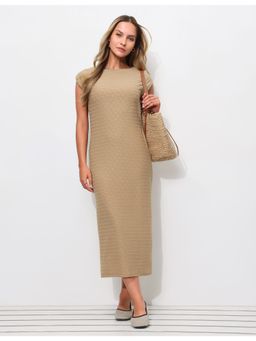 U.S. POLO ASSN. - Brown Textured Regular Fit Dress