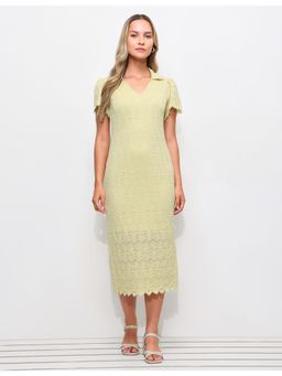 U.S. POLO ASSN. - Yellow Polo Collar Lace Dress