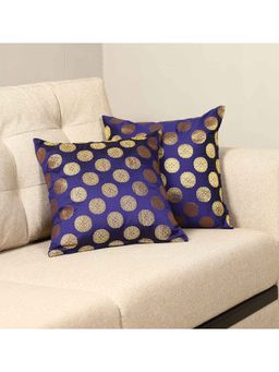HomeTown - Carnival Brocade Cushion Covers 40 x 40 Cm in Navy Colour