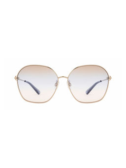 Opium Eyewear - Women Brown Lens & Gold Round Sunglass With Uv Protected Lens (60)