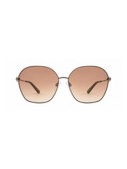 Opium Eyewear - Women Brown Lens & Gun Metal Round Sunglass With Uv Protected Lens (59)