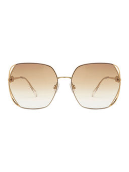 Opium Eyewear - Women Brown Lens & Gold Butterfly Sunglass With Uv Protected Lens (61)