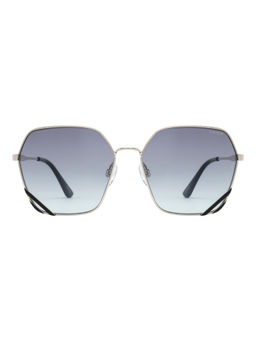 Opium Eyewear - Women Grey Lens & Silver Hexagon Sunglass With Uv Protected Lens (58)