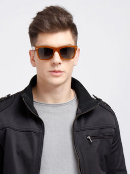 Opium Eyewear - Milky Brown Square Plastic Full Rim Uv Protection Tac Lens Sunglasses for Men (53)