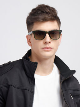 Opium Eyewear - Green Wayfarer Plastic Frame Crystal Green Full Rim TAC Unisex Sunglasses (50)