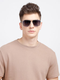 Opium Eyewear - Gun Metal Square Metal Full Rim Uv Protection Tac Lens Sunglasses for Men (59)