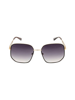 Opium Eyewear - Grey Hexa Metal Frame Gold Full Rim Polycarbonate Sunglasses for Women (57)