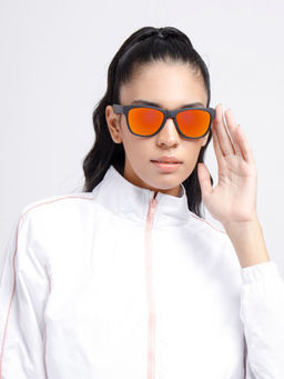 Opium Eyewear - Black Wayfarer Red Plastic Full Rim Uv Protection Tac Lens Unisex Sunglasses (56)