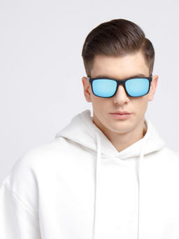 Opium Eyewear - Blue Wayfarer Plastic Full Rim Uv Sunglasses for Men (58)