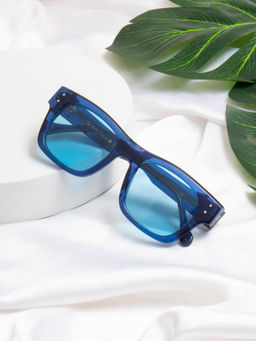 TED SMITH - Unisex Blue Premium Italian Acetate Sunglasses With Polarized Lenses