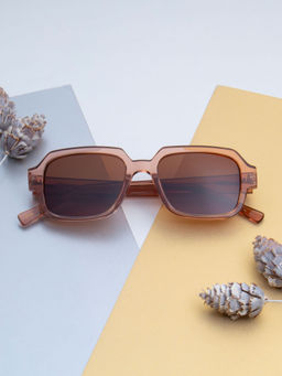 TED SMITH - Unisex Brown Premium Italian Acetate Sunglasses With Polarized Lenses