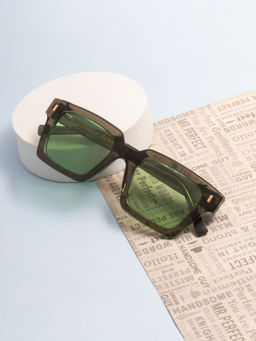 TED SMITH - Unisex Green Premium Italian Acetate Sunglasses With Polarized Lenses