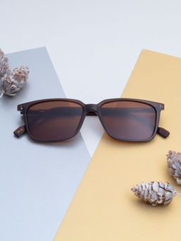 TED SMITH - Unisex Brown Premium Italian Acetate Sunglasses With Polarized Lenses