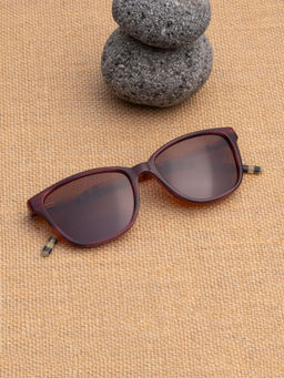 TED SMITH - Unisex Brown Premium Italian Acetate Sunglasses With Polarized Lenses