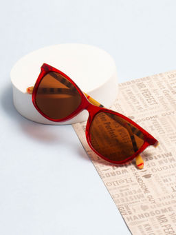 TED SMITH - Women Brown Premium Italian Acetate Sunglasses With Polarized Lenses