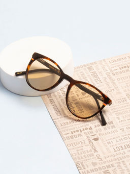 TED SMITH - Unisex Brown Premium Italian Acetate Sunglasses With Polarized Lenses