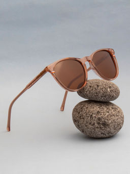 TED SMITH - Unisex Brown Premium Italian Acetate Sunglasses With Polarized Lenses