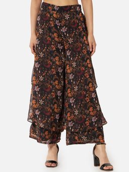 ALL WAYS YOU - Black Floral Flared Palazzo
