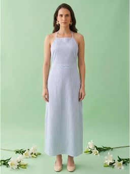 AMAGYAA - Blue Chevron Knit Maxi Dress