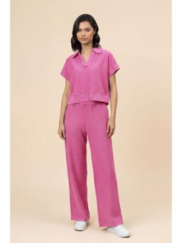 NeceSera - Pop Pink Reverse Terry Travel Co-Ord Set