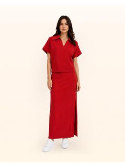 NeceSera - Crimson Terry Polo Co-Ord Set