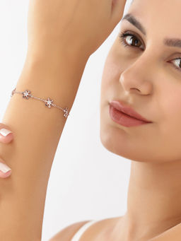 JUPRA - Rose Gold Snowflakes Charm 925 Sterling Silver Bracelet