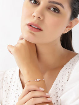 JUPRA - Rose gold Sparkling Square Cut Stone Solitaire 925 Sterling Silver Bracelet