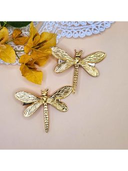 Viana Jewels - Gold-Toned Brass Dragonfly Hair Clips
