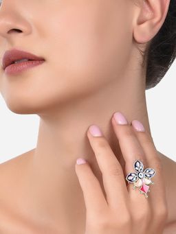 Zaveri Pearls - Multicolor Meenakari Traditional Finger Ring-ZPFK14427