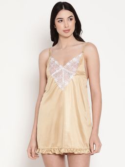 Secret Wish - Women's Gold Satin Babydoll