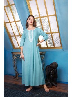 SANAA - Women Printed Blue Nighty