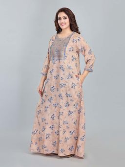 SANAA - Women Peach Floral Nighty