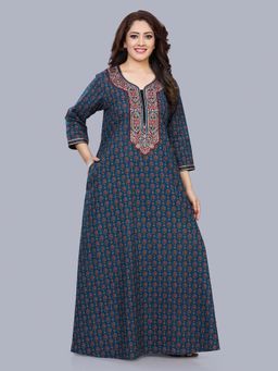 SANAA - Women Blue Floral Nighty