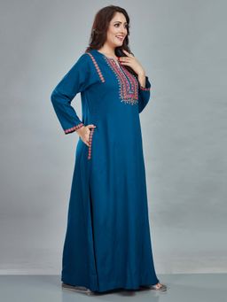 SANAA - Women Embroidered Teal Nighty