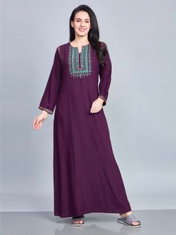 SANAA - Women Embroidered Wine Nighty