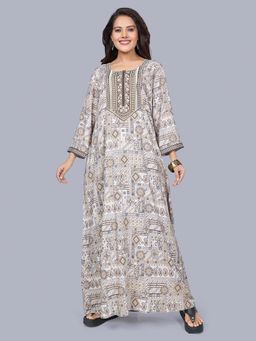 SANAA - Women Cream Printed Nighty