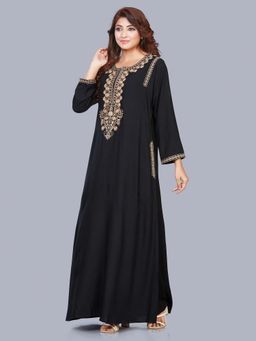 SANAA - Women Embroidered Black Nighty
