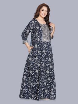 SANAA - Women Navy Blue Floral Nighty