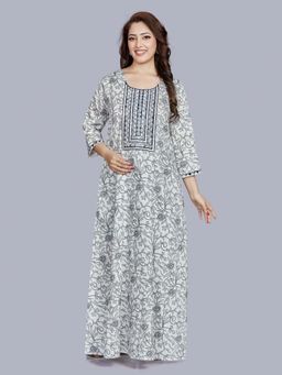 SANAA - Women Blue Floral Nighty