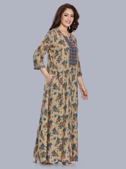 SANAA - Women Beige Floral Nighty