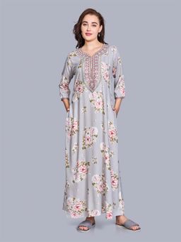 SANAA - Women Grey Floral Nighty