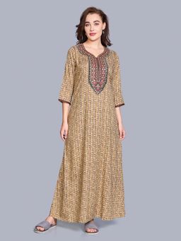SANAA - Women Khaki Printed Nighty