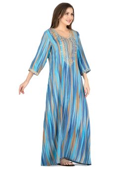 SANAA - Women Blue Embroidered Nighty