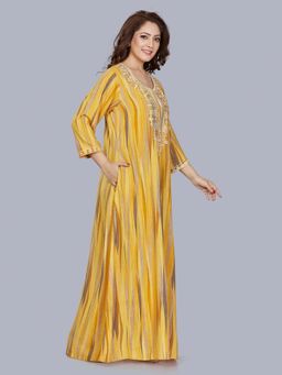 SANAA - Women Yellow Embroidered Nighty