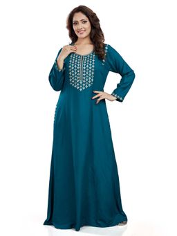 SANAA - Women Embroidered Blue Nighty