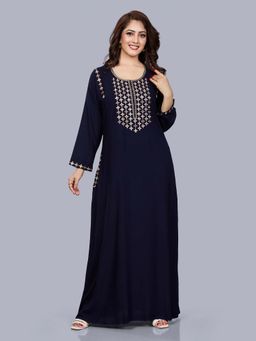 SANAA - Women Embroidered Blue Nighty