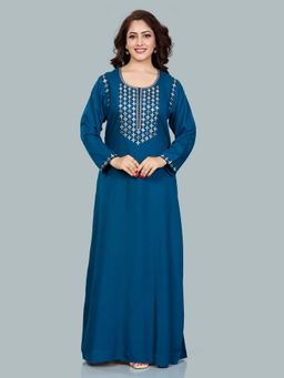 SANAA - Women Embroidered Teal Nighty