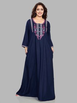 SANAA - Women Embroidered Blue Nighty
