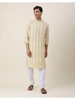 Fabindia - Multi Linen Striped Slim Fit Long Kurta